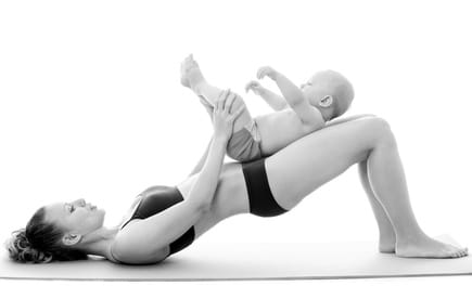 Mother and baby doing exercise