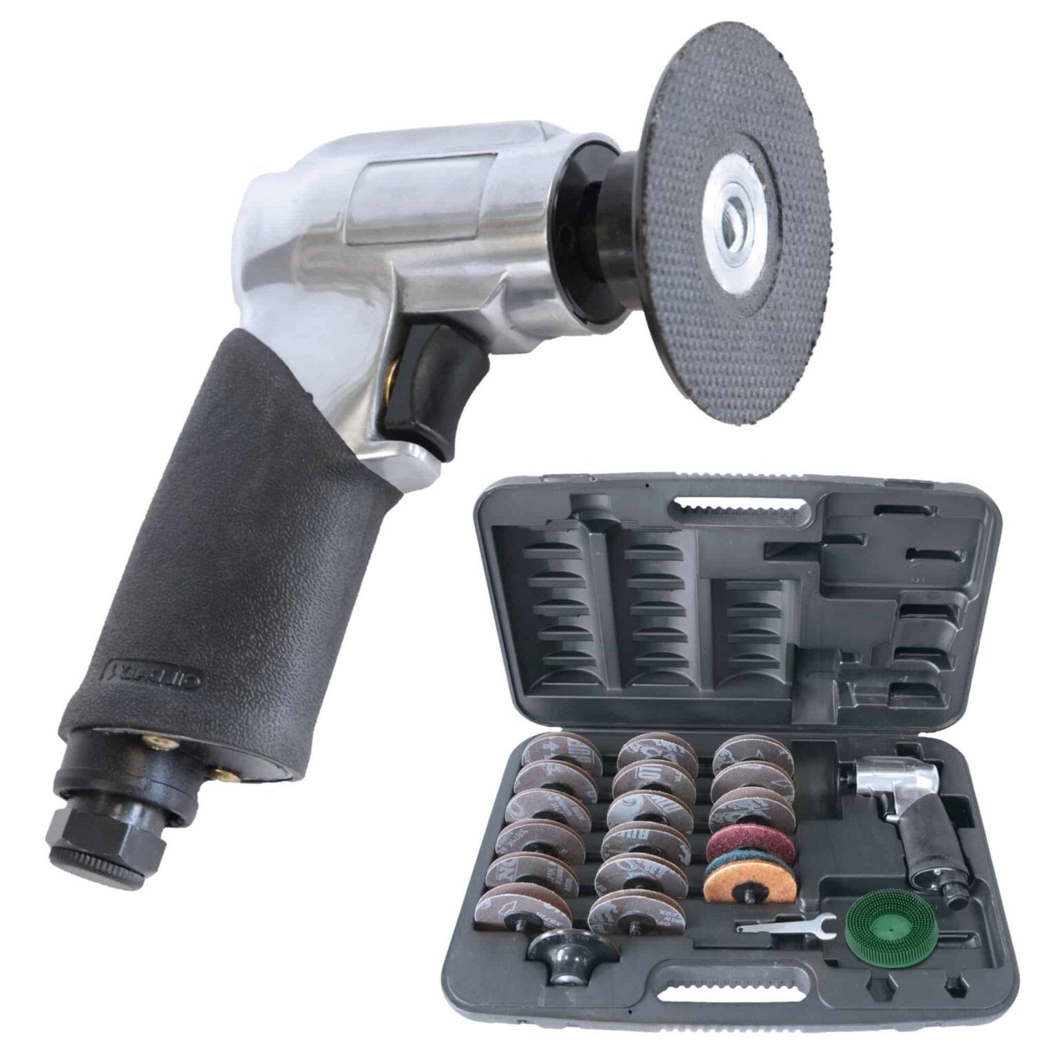 Meuleuse D'Angle Sans Fil 12V Brushless - 75mm Avec 2 Batteries 1500mAh - 19500 RPM - 8 Disques Inclus